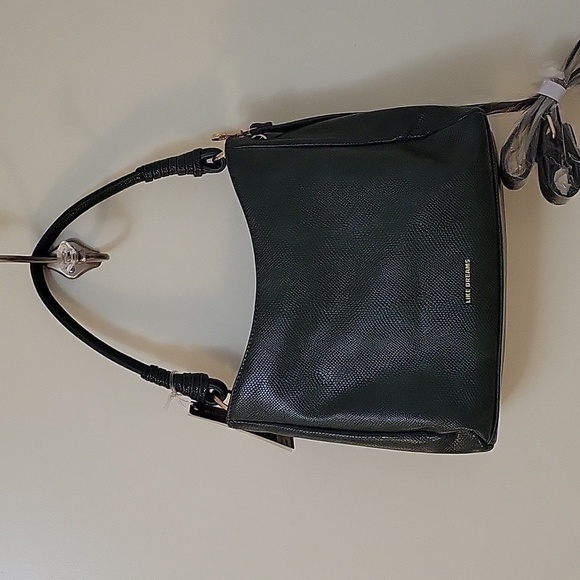 Like DREAMS Forest Green Woven Basketweave Satchel Shoulder Bag - Picture 4 of 10